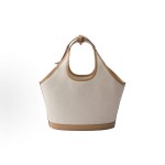 PRADA letter-patterned detachable leather keychain, Tote bag, shopping bag, handbag, medium-sized women\'s style, beige with light brown